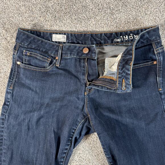 Gap 1969 Jeans Womens 31S Blue Curvy Stretch Denim Dark Wash Bootcut Zip Fly - Picture 6 of 12